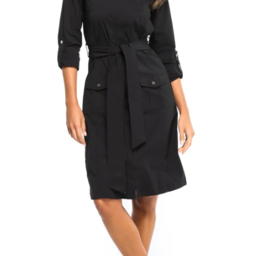 Anatomie Black Buttoned Tie Front Sheath Dress MEDIUM. 🖤🔥